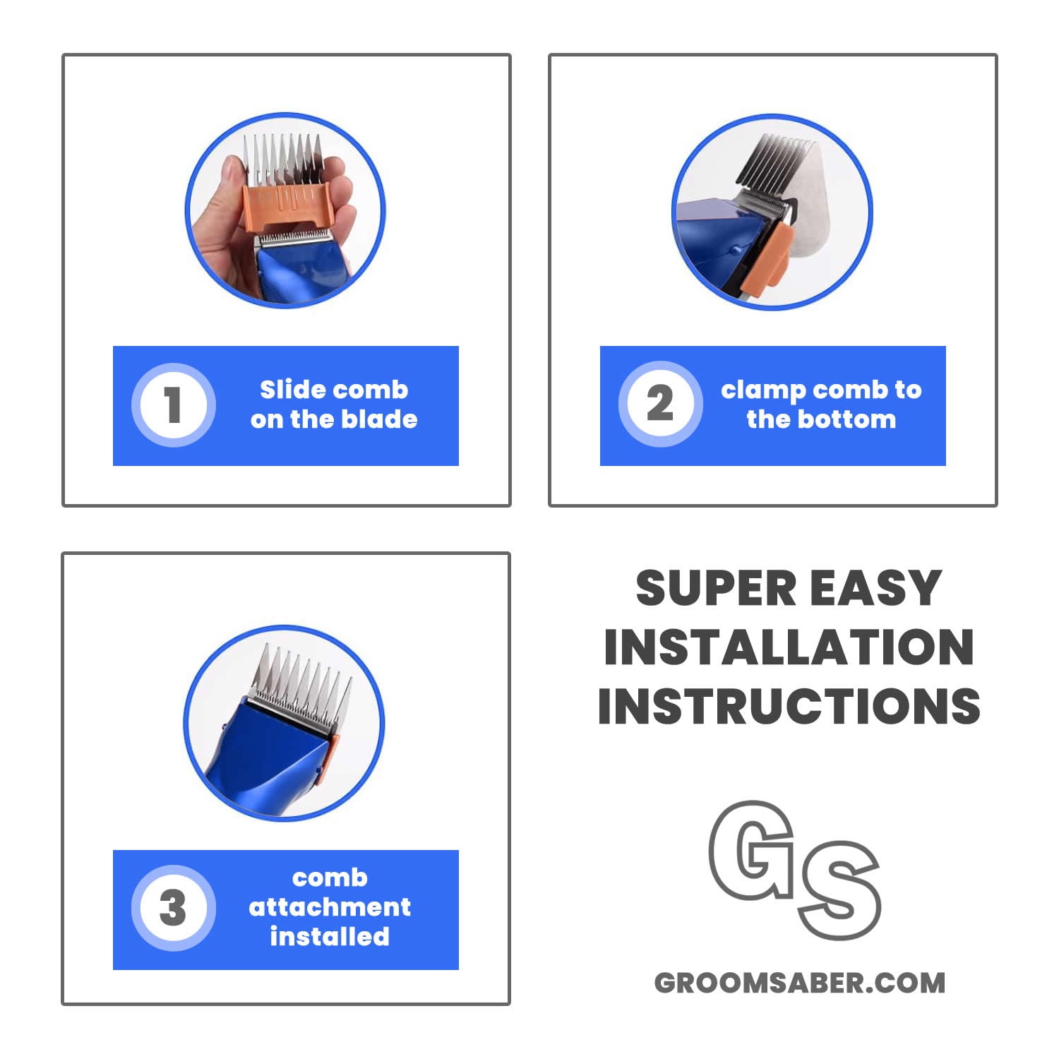 Eight Piece Guard Comb Set (MIDI Blade Compatible)